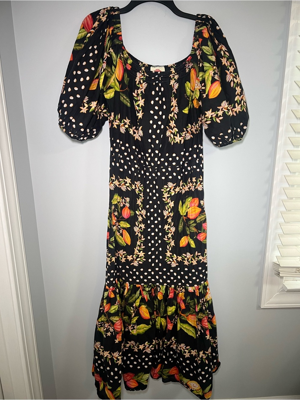 Farm Rio Cocoa Paradise Square Neck Maxi Dress Size S - Picture 3 of 13